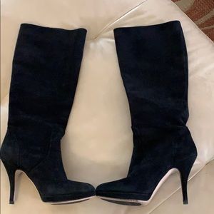 Black suede Salvatore Ferragamo boots 6.5